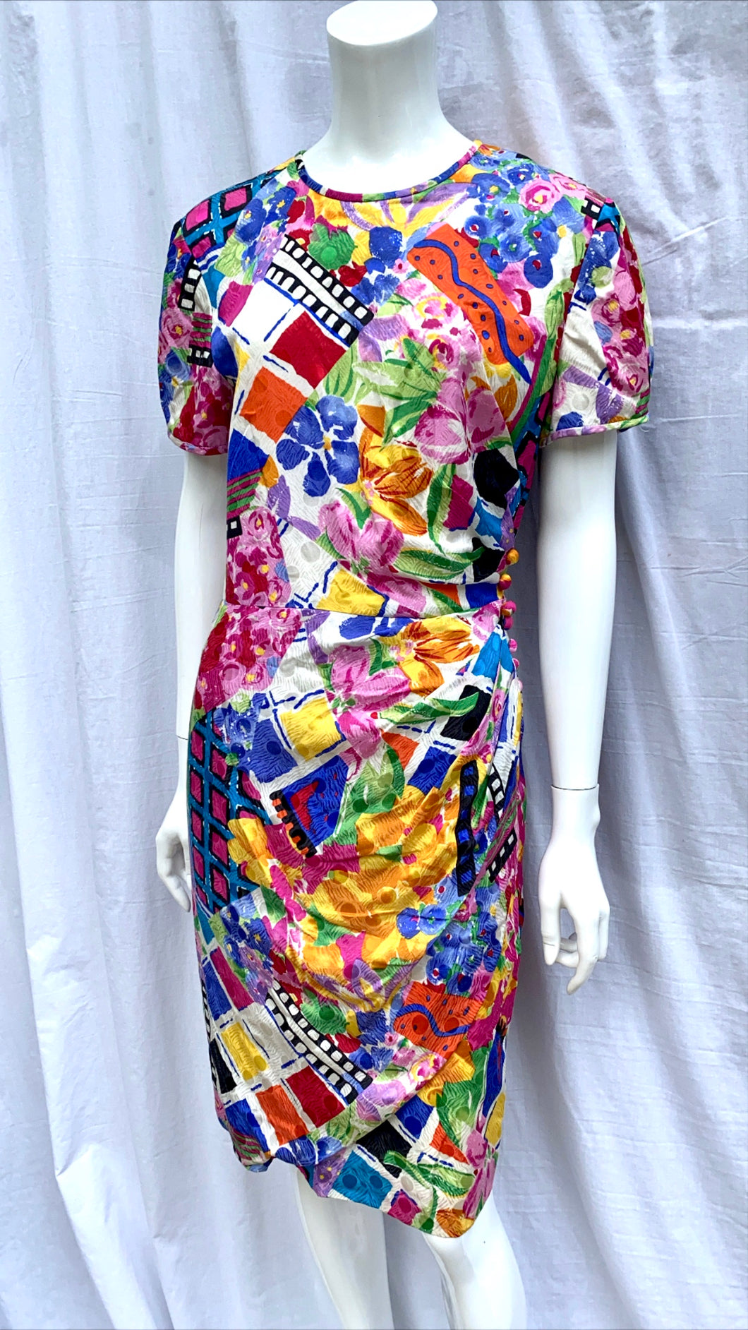 Silk Floral Wrap Dress