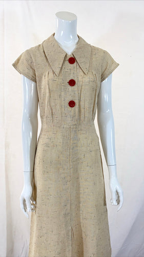 40s Linen Day Dress